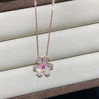 [Klee-Schmuck]FRIVOLE ROSÉGOLD BLUMEN DIAMANT HALSKETTE