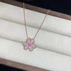[Clover Jewelry]FRIVOLE ROSE GOLD BLUMEN-DIAMANTEN-HALSKETTE