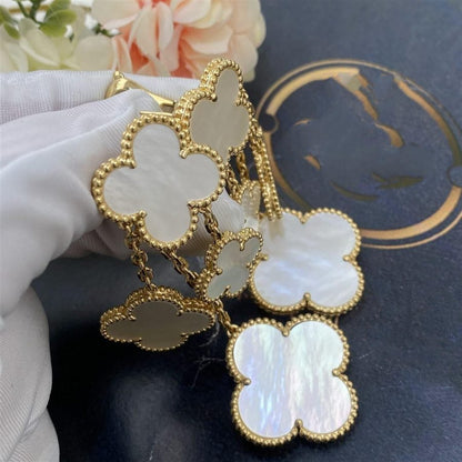 [Clover Jewelery]CLOVER EARRINGS WHITE MOP 4 MOTIFS GOLD