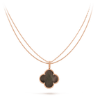 [Clover Jewelry]CLOVER 25MM GOLD DUNKEL MOP GROSSE KLEEB LILIE HALSKETTE