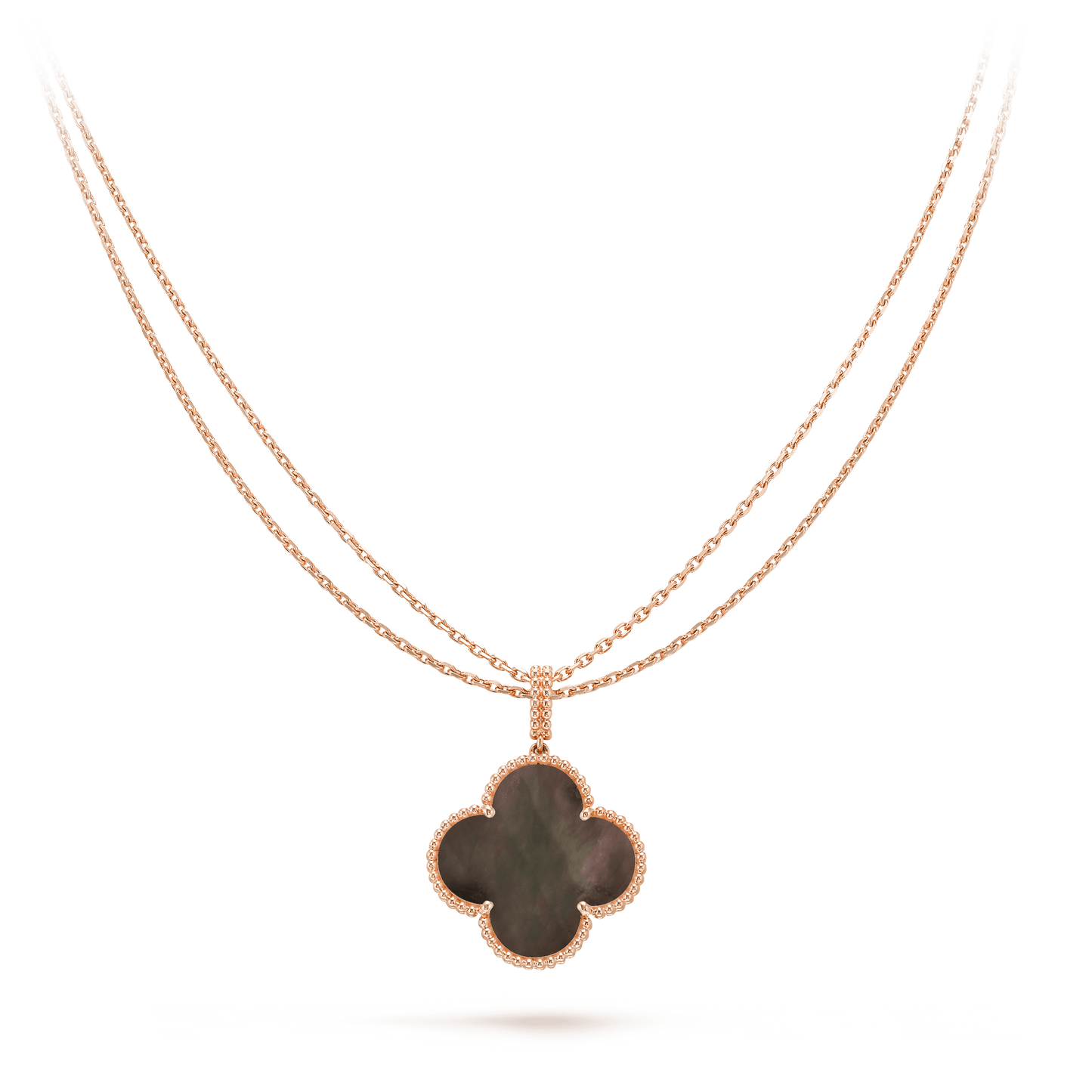 [Clover Jewelery]CLOVER 25MM GOLD DARK MOP BIG CLOVER NECKLACE