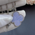 [Clover Jewelry]CLOVER SILVER CHALCEDONY BIG CLOVER NECKLACE