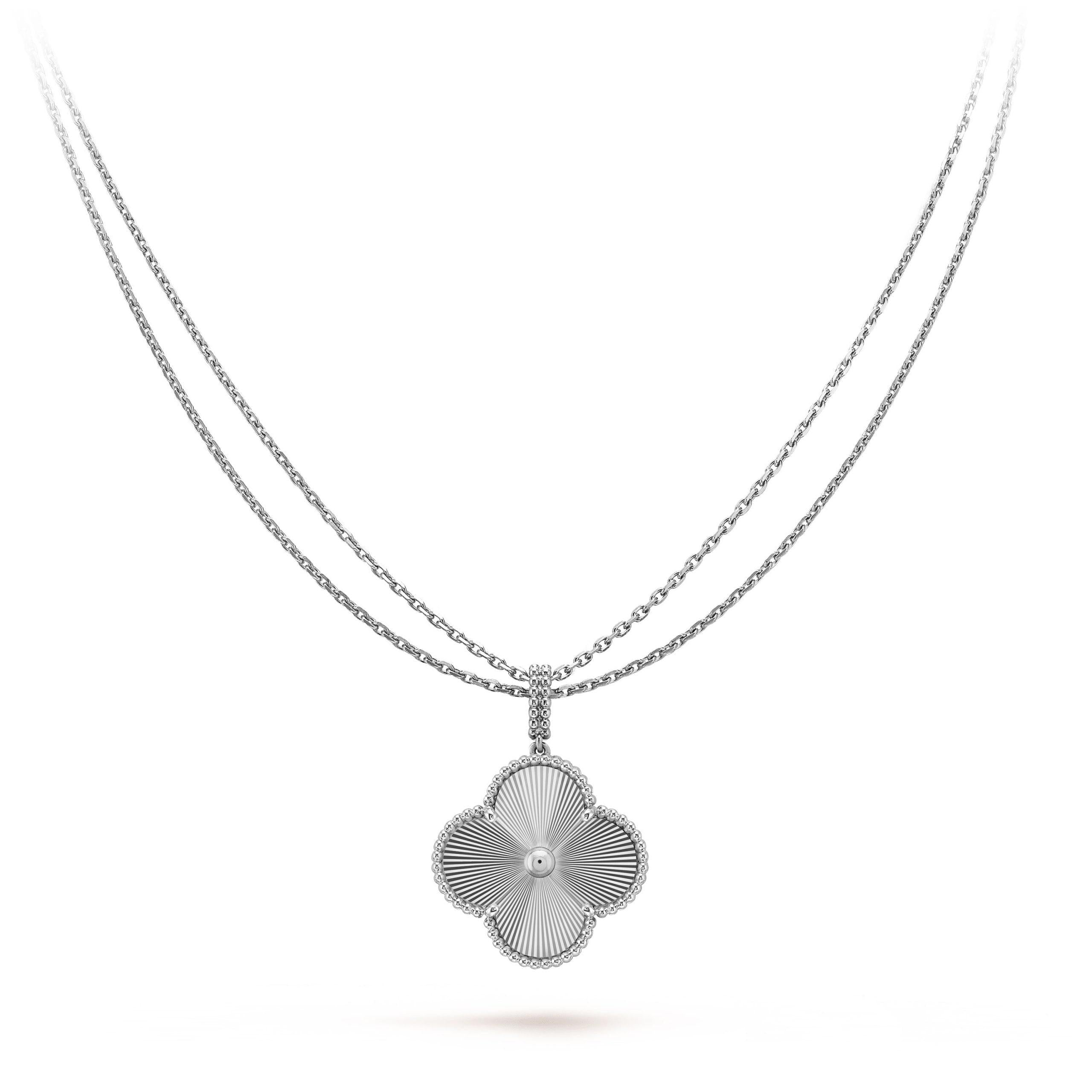 [Clover Schmuck]KLEE 25MM SILBER GROSSER KLEE HALSKETTE