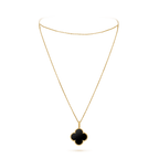 [Clover Schmuck]CLOVER 25MM GOLD ONYX GROSSE KLEEB LATT KETTE