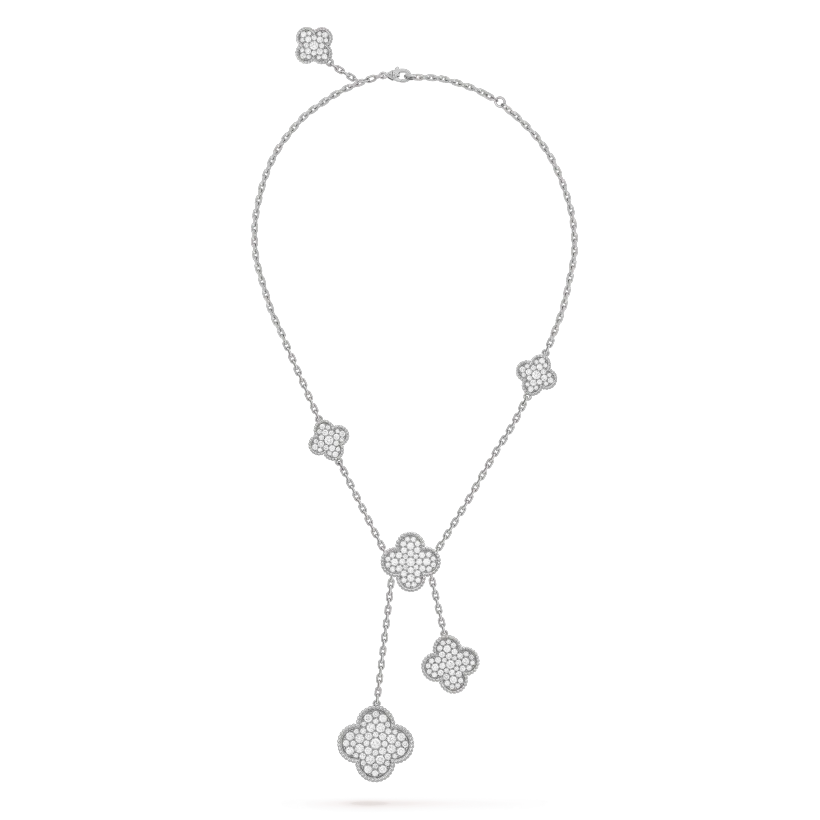 [Clover Jewelry]KLEE 5 MOTIVE SILBER DIAMANTEN HALSKETTE