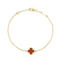 [Clover Jewelry]CLOVER  CARNELIAN SINGLE FLOWER BRACELET