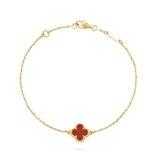 [Clover Jewelery]CLOVER  CARNELIAN SINGLE FLOWER BRACELET