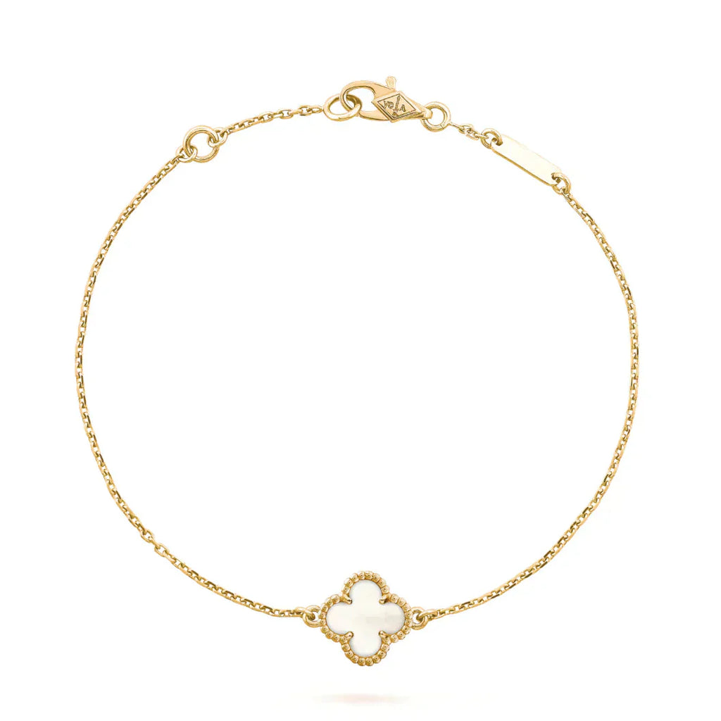 [Clover Jewelry]クローバー ホワイト マザーオブパール シングル フラワー ブレスレット