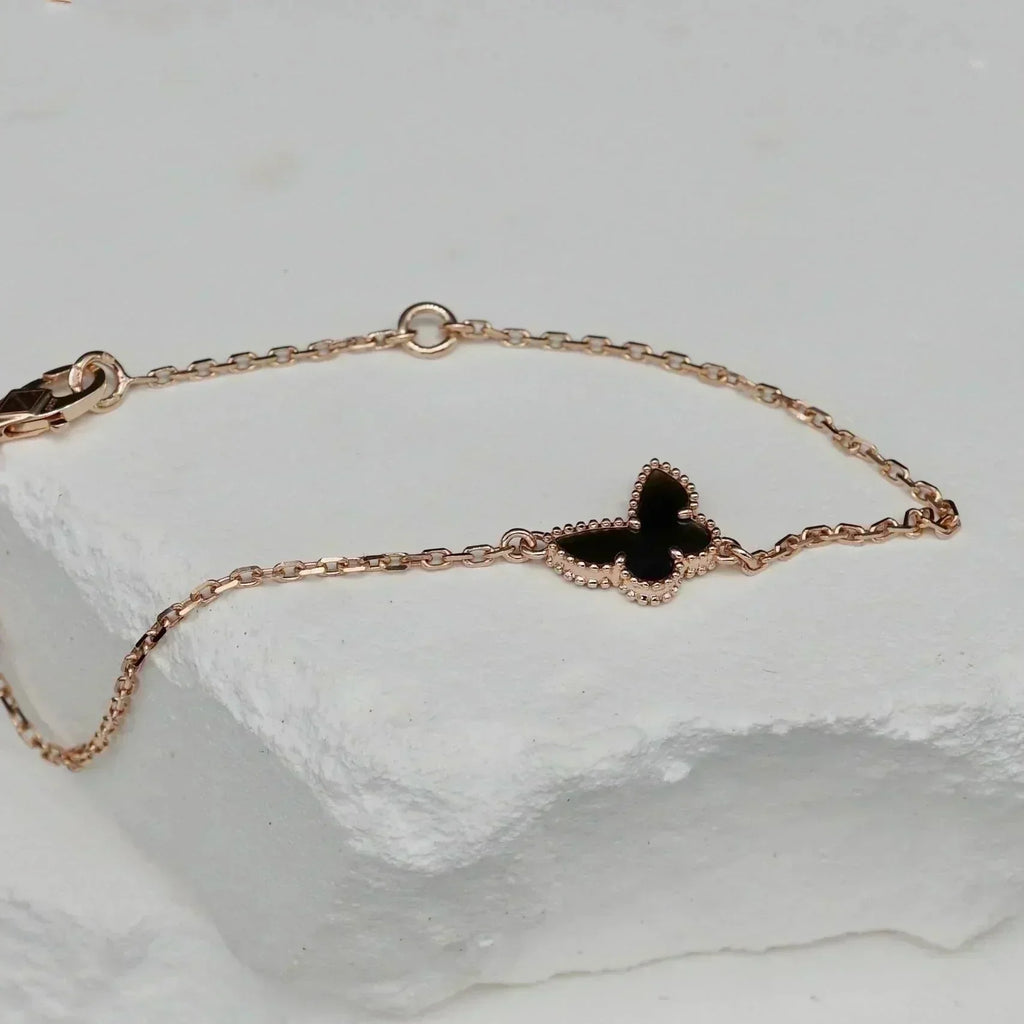 [Clover Jewelry]オニキス バタフライ ブレスレット