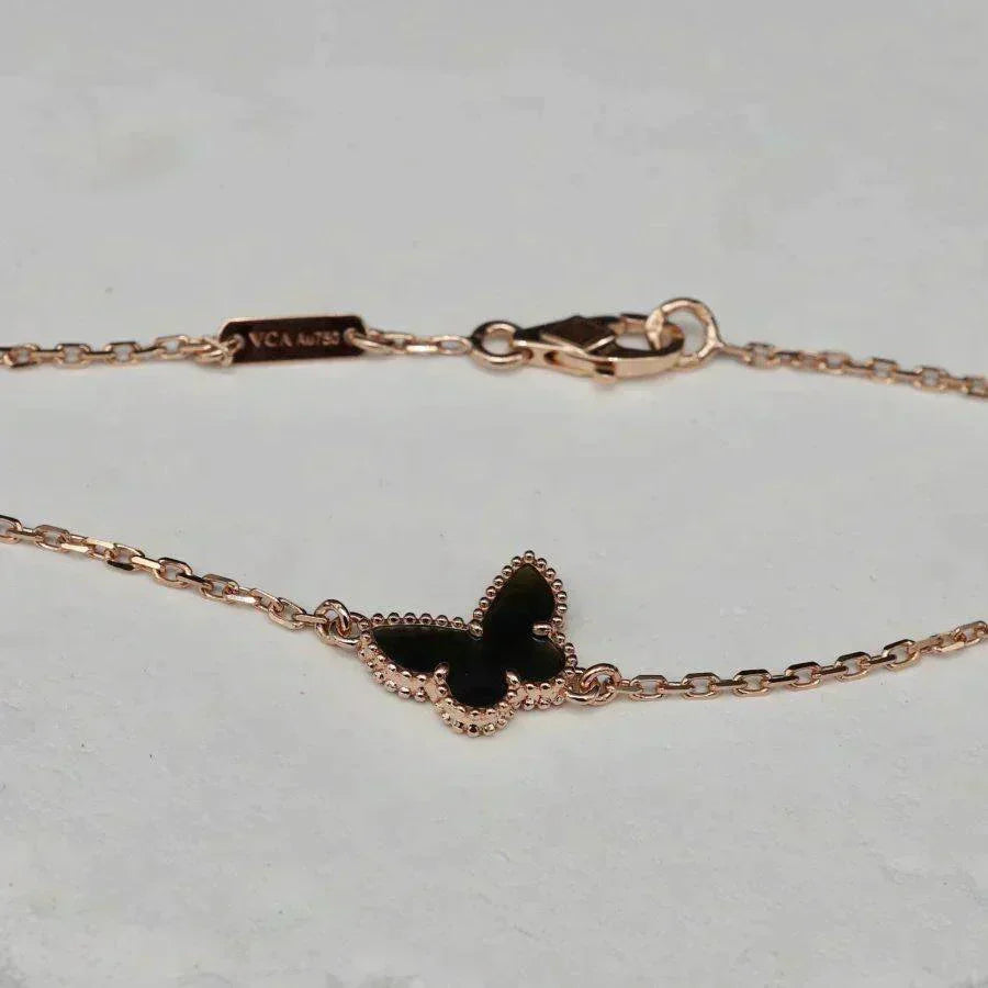 [Clover Jewelry]オニキス バタフライ ブレスレット