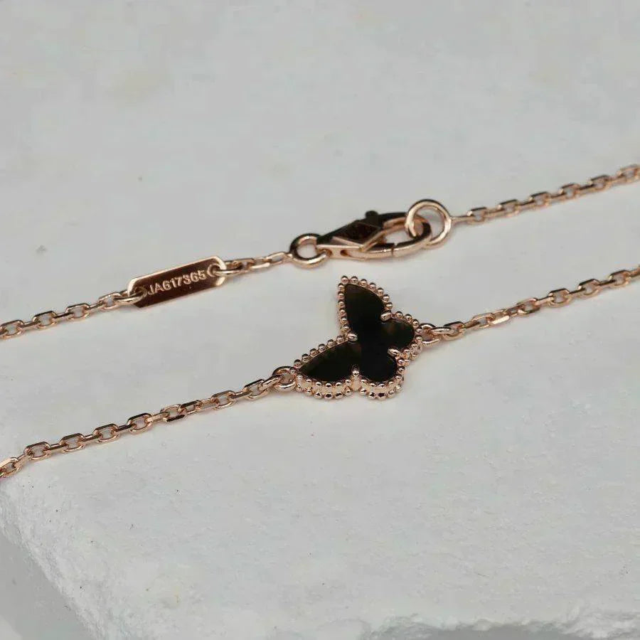 [Clover Jewelry]オニキス バタフライ ブレスレット