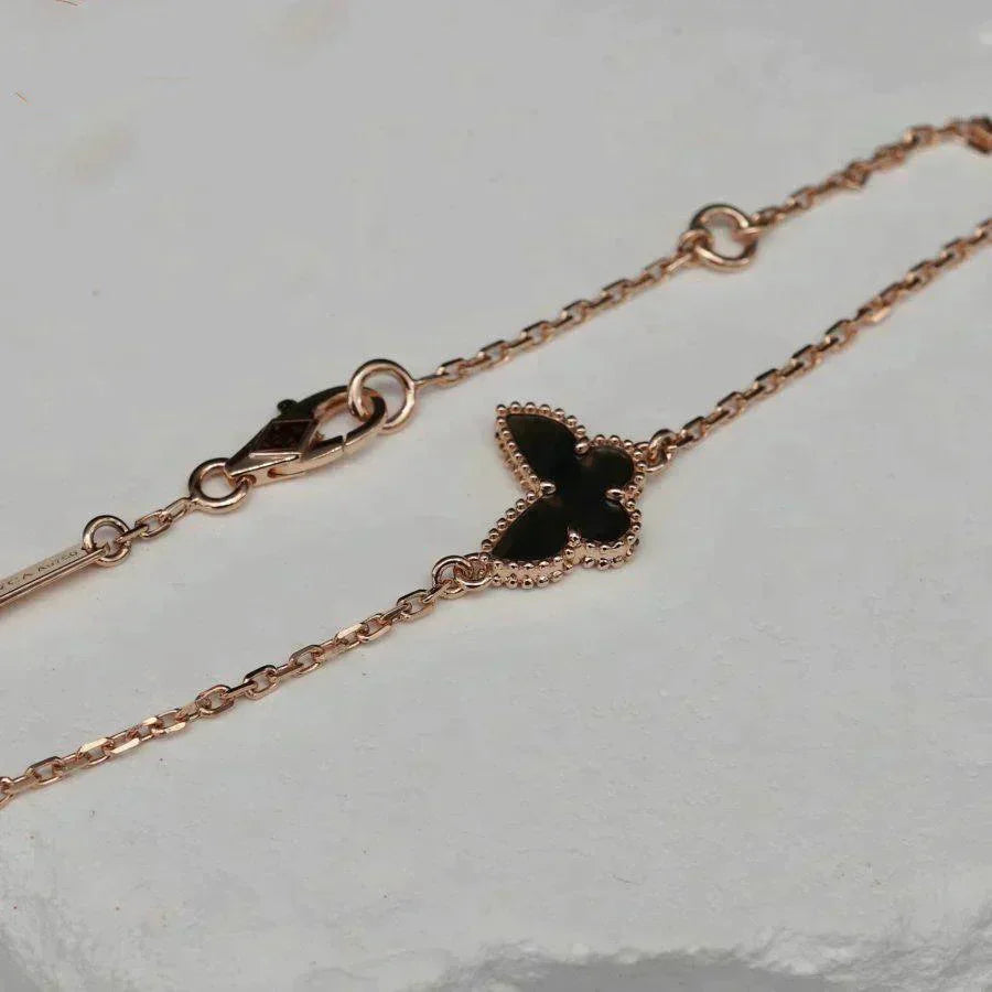 [Clover Jewelry]オニキス バタフライ ブレスレット