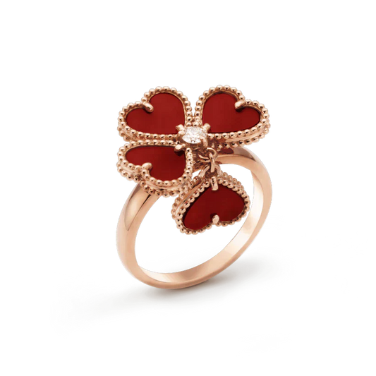 [Clover Jewelery]SWEET CLOVER CARNELIAN RING