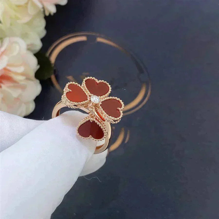 [Clover Jewelry]SWEET CLOVER CARNELIAN RING