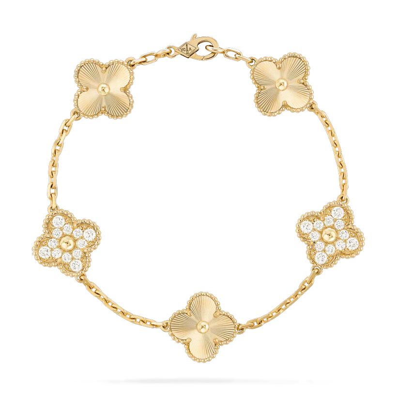[Clover Jewelry]CLOVER ARMBAND 5 MOTIVE GOLD DIAMANT 