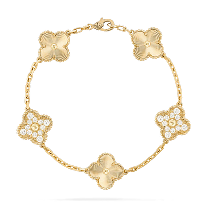 [Clover Jewelry]CLOVER ARMBAND 5 MOTIVE GOLD DIAMANT 