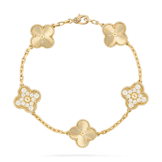 [Clover Jewelry]CLOVER ARMBAND 5 MOTIVE GOLD DIAMANT 