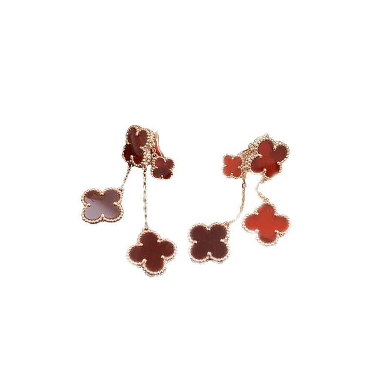 [Clover Jewelery]CLOVER EARRINGS CARNELIAN 4 MOTIFS PINK GOLD