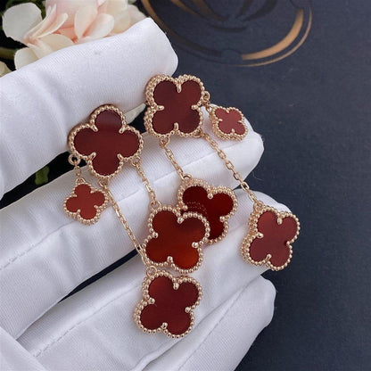 [Clover Jewelery]CLOVER EARRINGS CARNELIAN 4 MOTIFS PINK GOLD