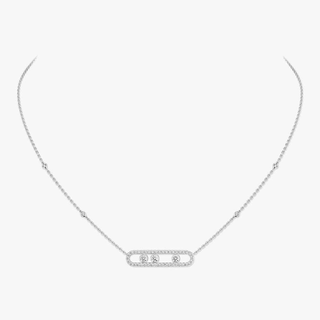 [Clover Jewelry] Move Pave_ Rose Gold Diamond Necklace