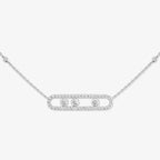 [Clover Jewelry] Move Pave_ Rose Gold Diamond Necklace