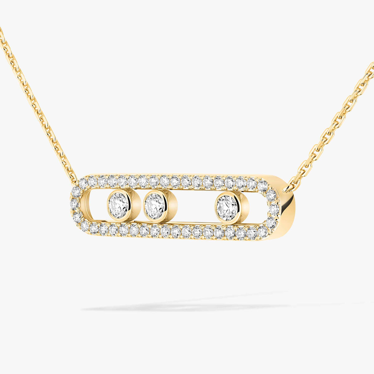 [Clover Jewelry] Move Pave_ Rose Gold Diamond Necklace