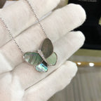[Clover Jewelry]GROSSER SCHMETTERLING SILBER ANHÄNGER DIAMANT HALSKETTE