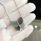 [Clover Jewelry]GROSSER SCHMETTERLING SILBER ANHÄNGER DIAMANT HALSKETTE
