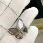 [Clover Jewelry]GROSSER SCHMETTERLING SILBER ANHÄNGER DIAMANT HALSKETTE