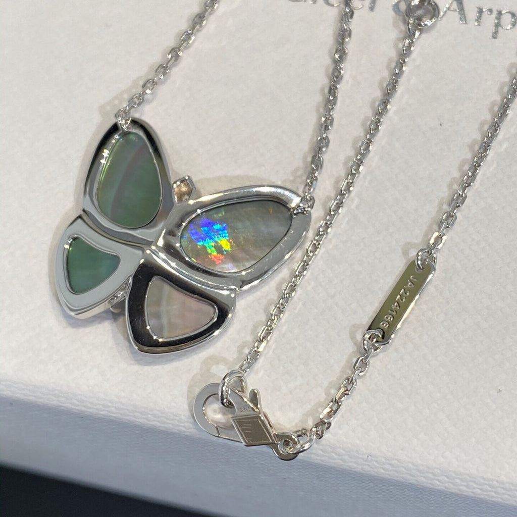 [Clover Jewelry]GROSSER SCHMETTERLING SILBER ANHÄNGER DIAMANT HALSKETTE