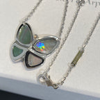 [Clover Jewelry]GROSSER SCHMETTERLING SILBER ANHÄNGER DIAMANT HALSKETTE