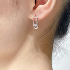 [Clover Jewelry]MOVE UNO SMALL 1 DIAMOND EARRINGS