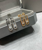 [Clover Jewelry]MOVE UNO SMALL 1 DIAMOND EARRINGS