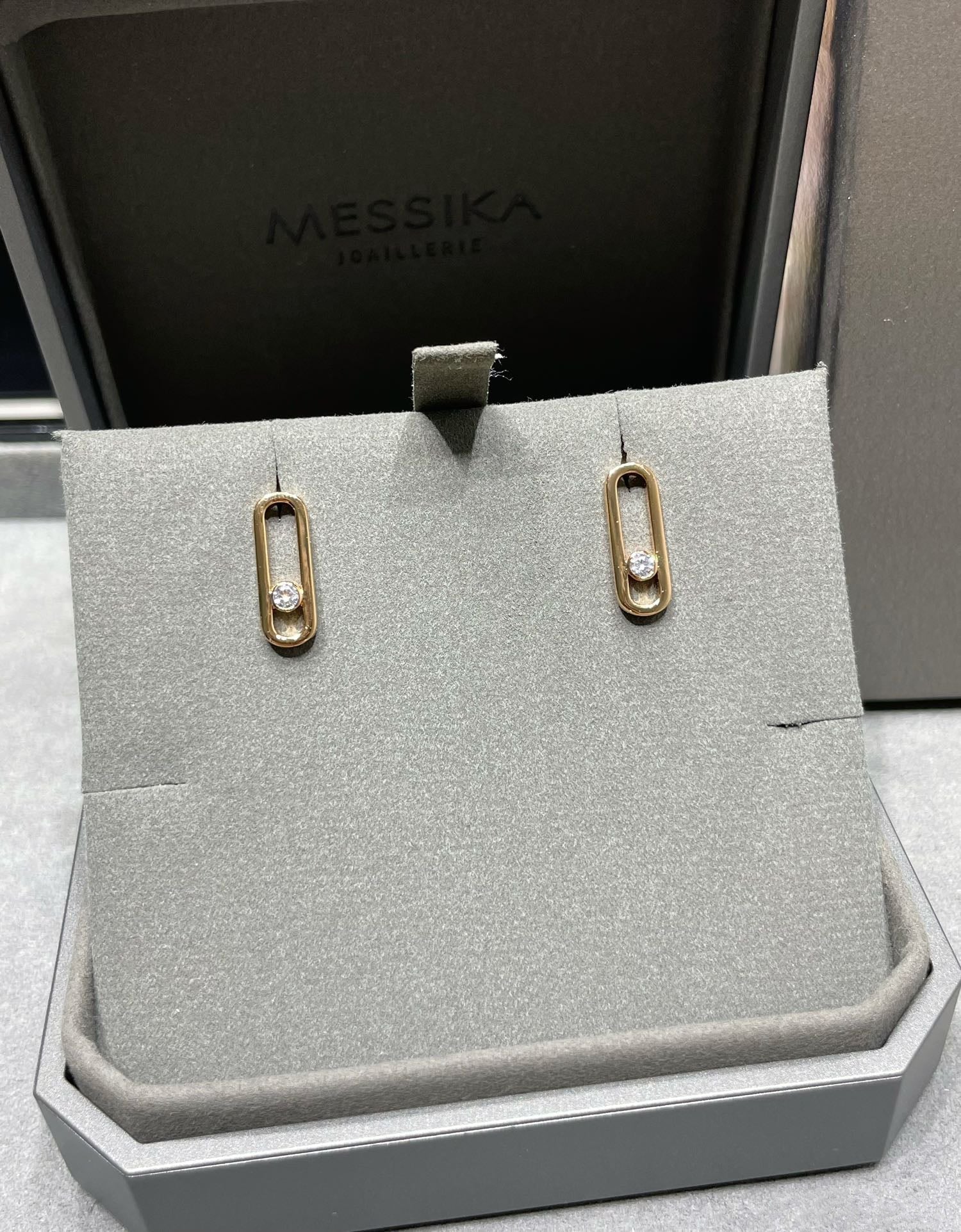 [Clover Jewelry]MOVE UNO SMALL 1 DIAMOND EARRINGS