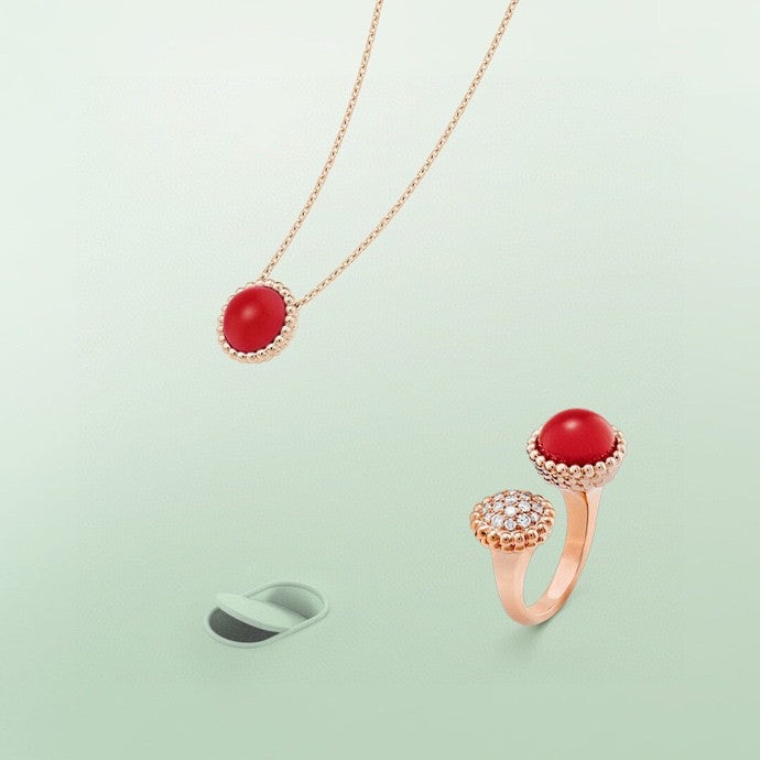 [Clover Jewelery]PERLEE COULEURS DIAMOND ROSE GOLD BETWEEN THE FINGER RING