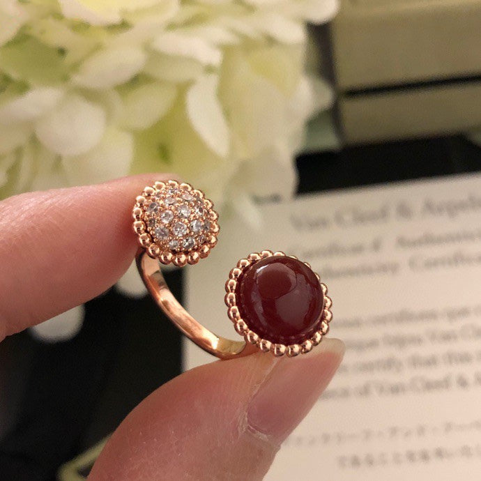[Clover Jewelery]PERLEE COULEURS DIAMOND ROSE GOLD BETWEEN THE FINGER RING