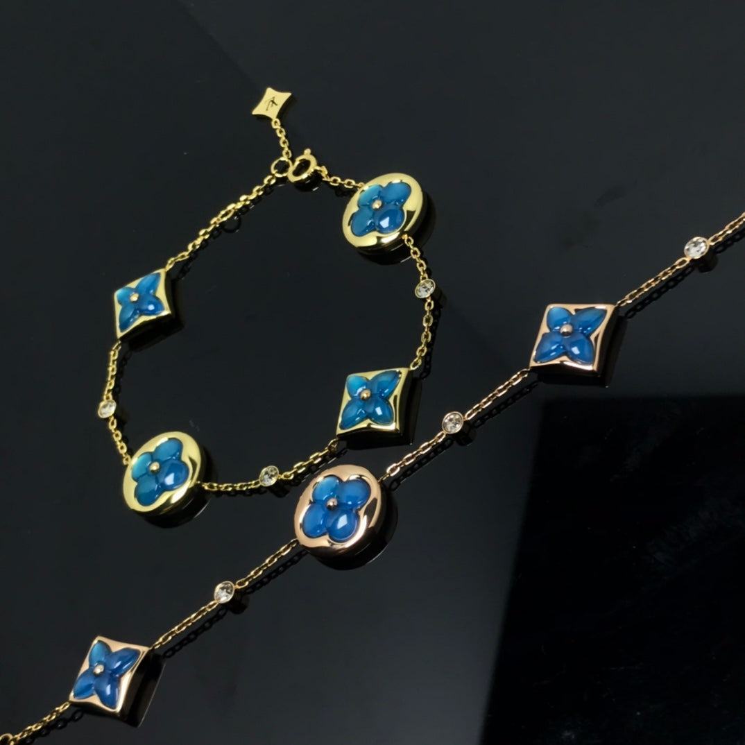 [Clover Jewelery]STAR AND SUN 4 MOTIF BLUE BRACELET
