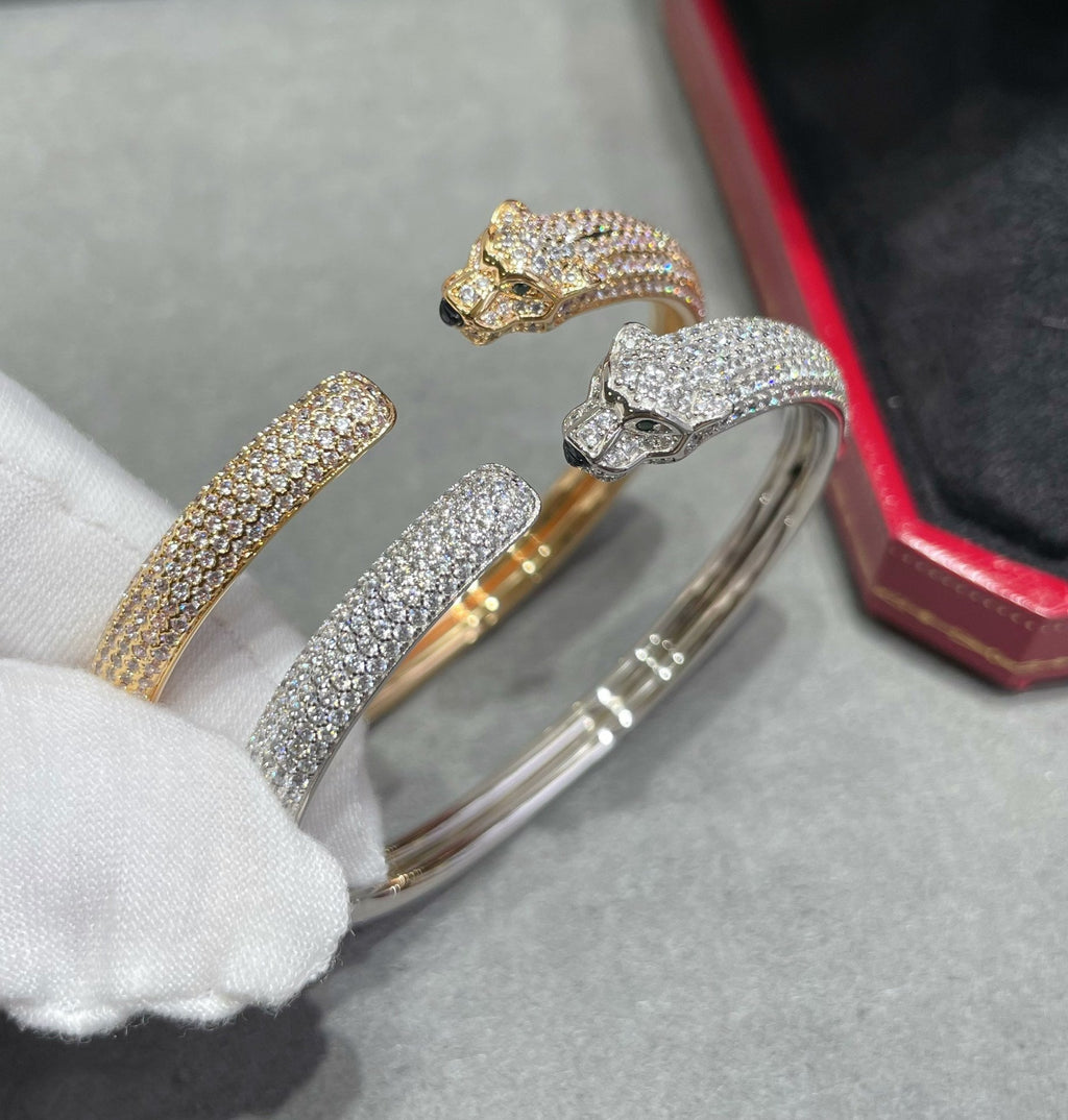 [Clover Jewelry]PANTHERE FULL DIAMOND OPEN BRACELET