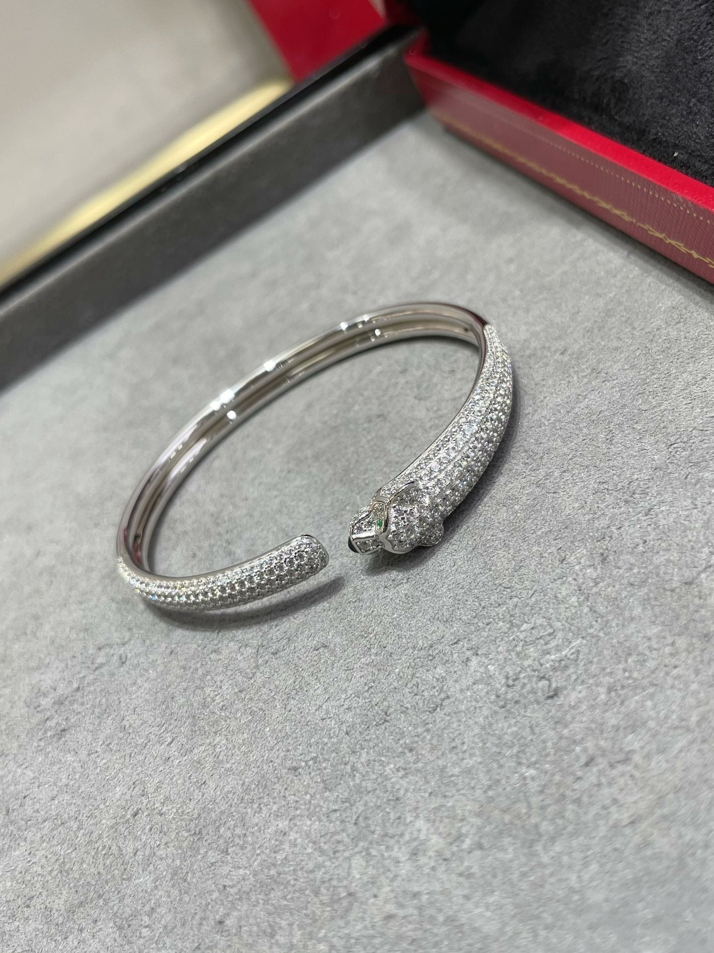 [Clover Jewelery]PANTHERE FULL DIAMOND OPEN BRACELET