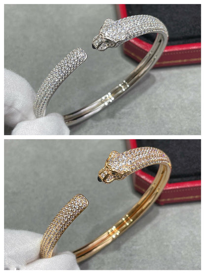 [Clover Jewelery]PANTHERE FULL DIAMOND OPEN BRACELET