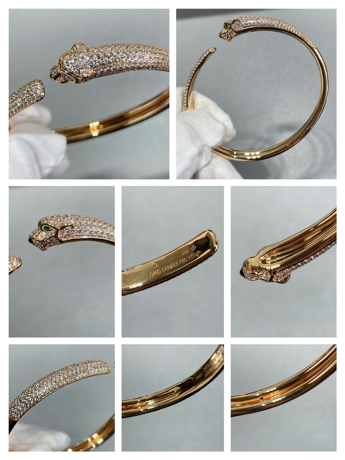 [Clover Jewelery]PANTHERE FULL DIAMOND OPEN BRACELET