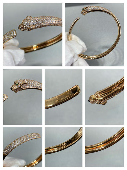 [Clover Jewelery]PANTHERE FULL DIAMOND OPEN BRACELET
