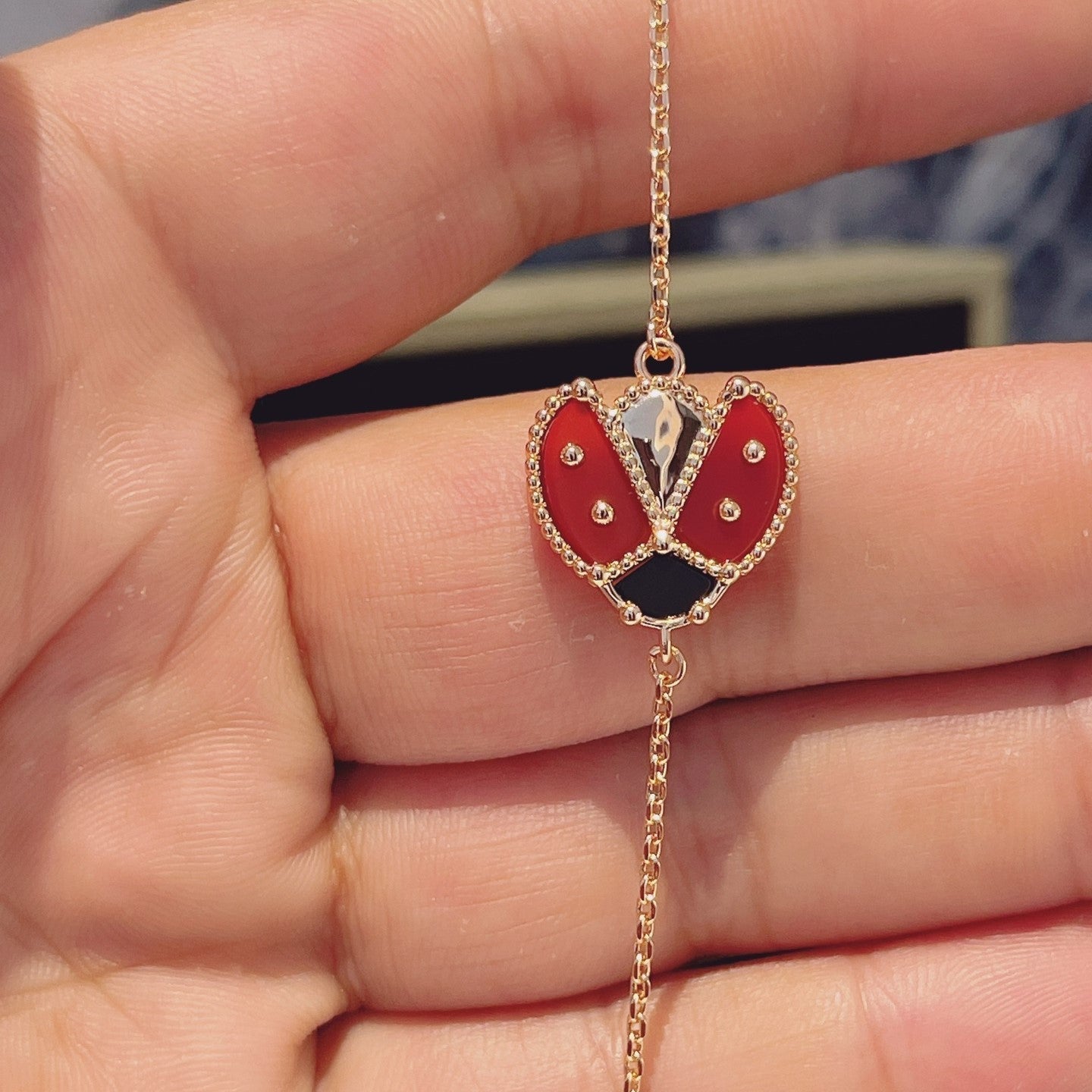 [Clover Jewelry]LUCKY SPRING 1 MOTIF PINK GOLD BRACELET