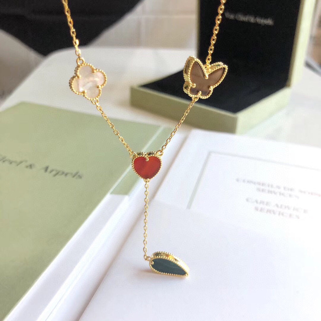 [Clover Jewelry]LUCKY SPRING 4 MOTIVE ROSÉGOLD-HALSKETTE