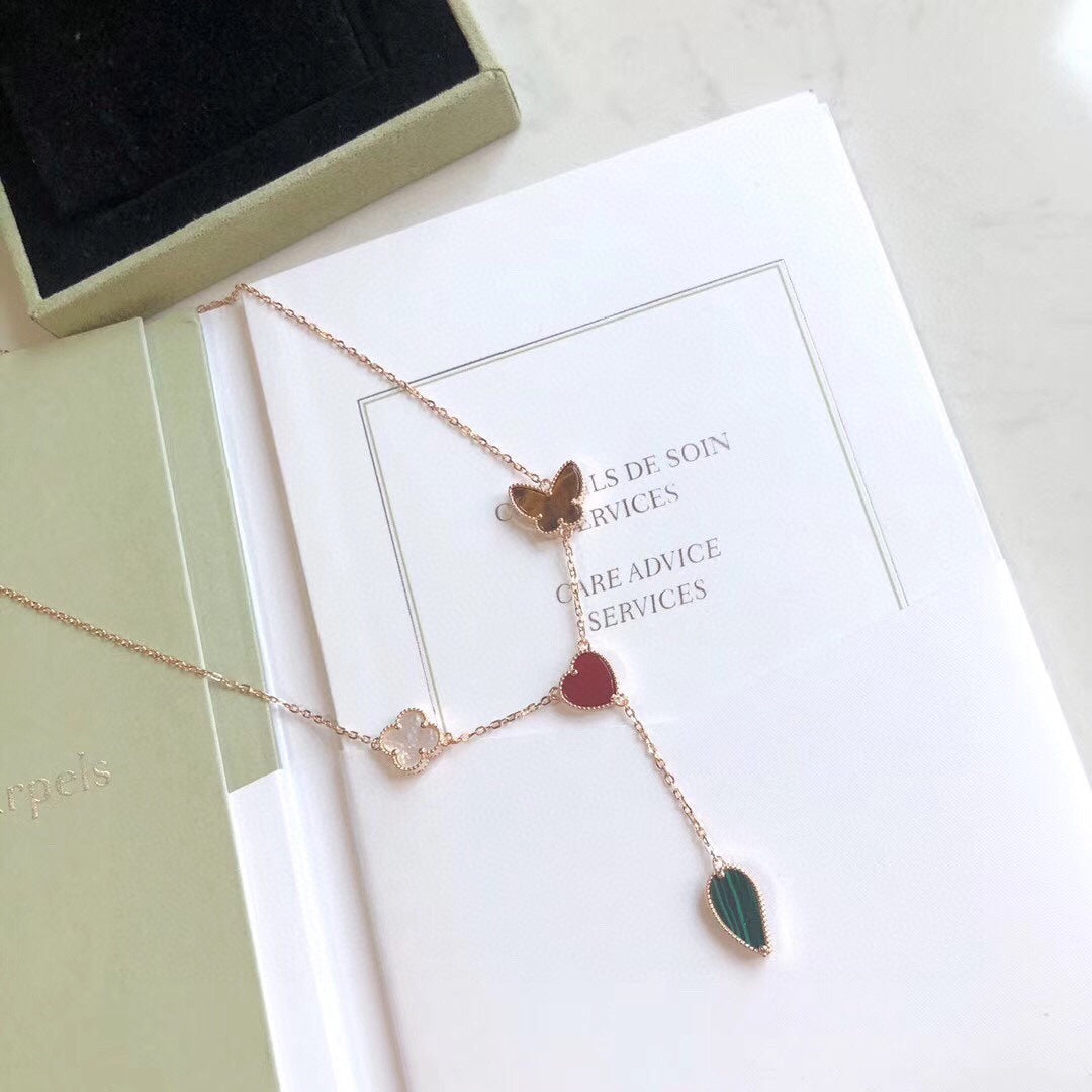[Clover Jewelry]LUCKY SPRING 4 MOTIVE ROSÉGOLD-HALSKETTE