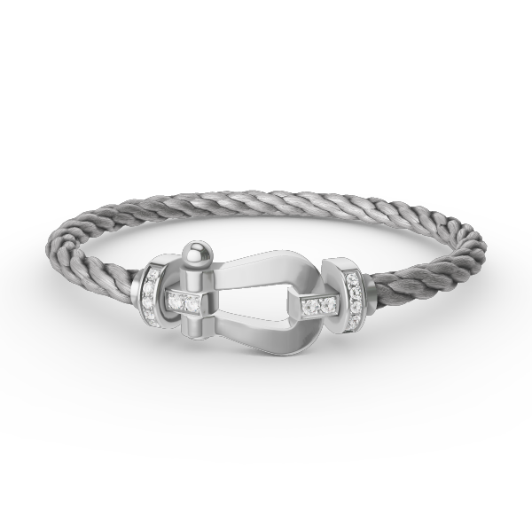 [Clover Jewelry]FORCE LARGE HORSESHOE HALF DIAMOND BRACELET SILVER