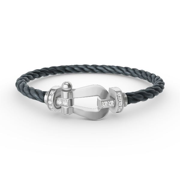 [Clover Jewelry]FORCE LARGE HORSESHOE HALF DIAMOND BRACELET SILVER