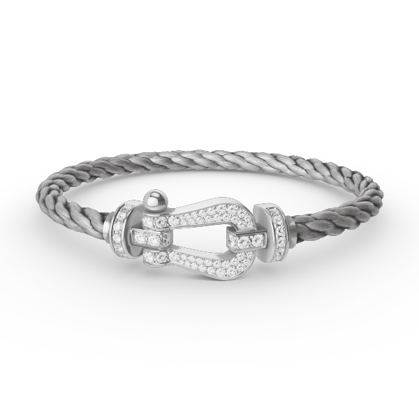 [Clover Jewelery]FORCE LARGE HORSESHOE FULL DIAMOND BRACELET SILVER