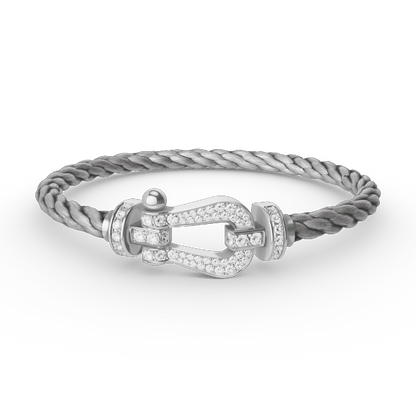 [Clover Jewelery]FORCE LARGE HORSESHOE FULL DIAMOND BRACELET SILVER
