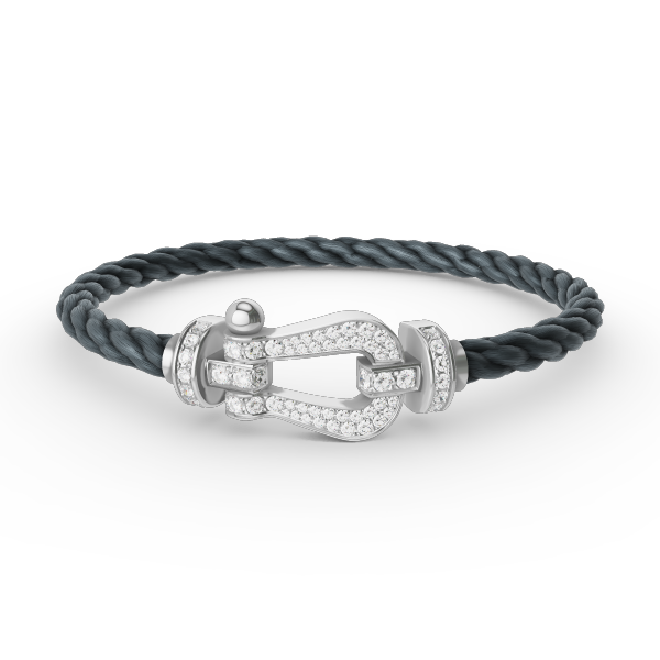 [Clover Jewelery]FORCE LARGE HORSESHOE FULL DIAMOND BRACELET SILVER